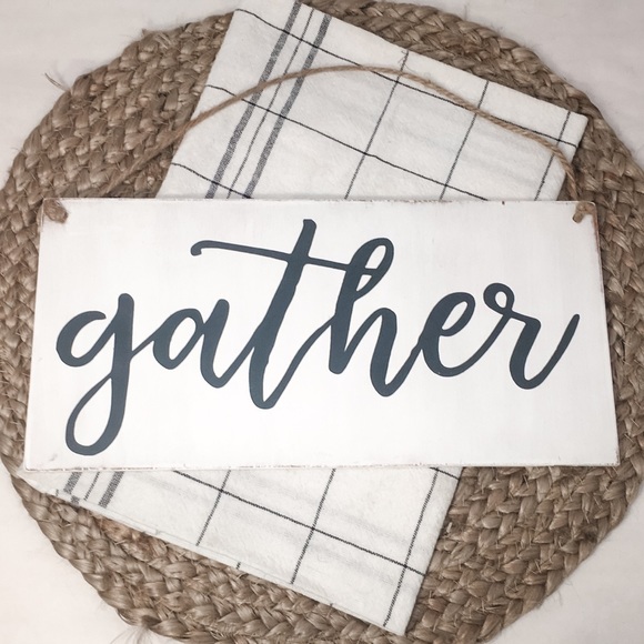 🛒2/$30!🛒 Gather- HANDCRAFTED PAINTED WOOD SIGN - Picture 5 of 6